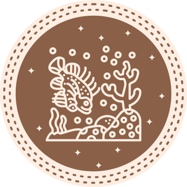 Aslan Balığı simgesi vektör çizimi