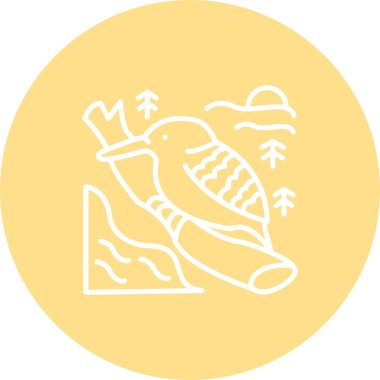 Azure Kingfisher simge vektör illüstrasyon tasarımı