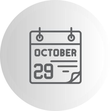 29 Ekim takvim simgesi, vektör illüstrasyonu                