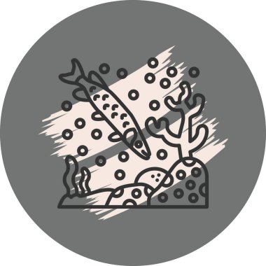 Muskellunge web simgesi, vektör illüstrasyonu