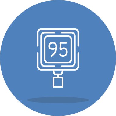 Hız sınırı 95 web simgesi vektör illüstrasyonu