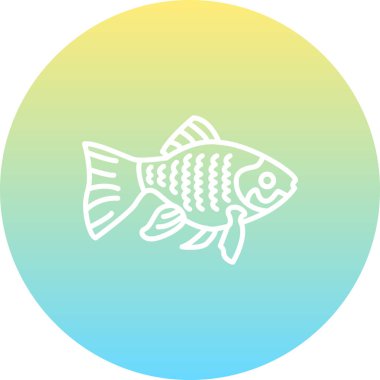 Beyaz üzerine izole edilmiş bir Japon balığının özet tabanlı simgesi