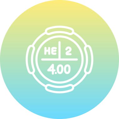 Helyum sembolü, periyodik tablonun kimyasal elementi, vektör simgesi