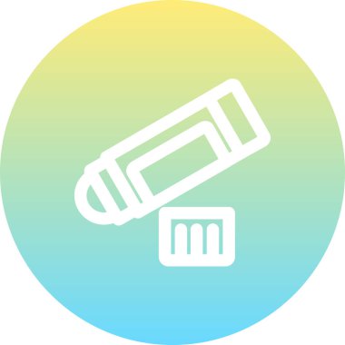 Canlı gradyan simgesi, okul malzemelerini, yapıştırma malzemelerini ve yaratıcı sanat projelerini temsil etmek için kapaklı yapıştırıcıyı gösteriyor.