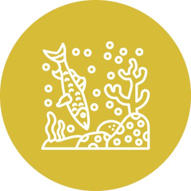 Bonefish ağ simgesi, vektör illüstrasyonu