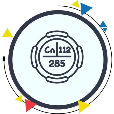 Kopernik sembolü, periyodik tablonun kimyasal elementi, vektör simgesi