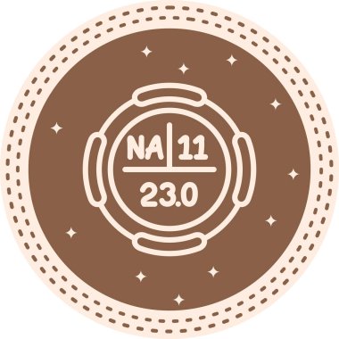 Sodyum sembolü, periyodik tablonun kimyasal elementi, vektör simgesi