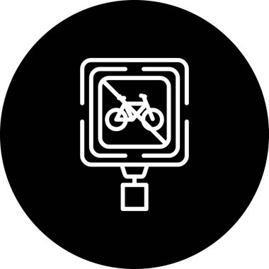 Bisiklet yok. Web simgesi basit illüstrasyon