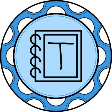 Büyük harf T web simgesi vektör illüstrasyonu