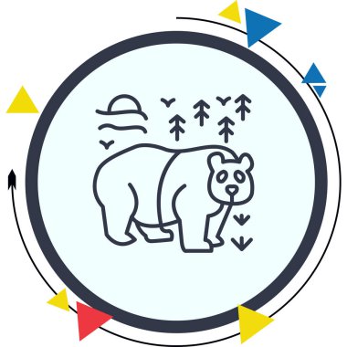 Panda ikon vektör çizimi tasarımı