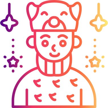 Kutup Ayısı kostümü giyen adam. Uygulamalar için basit simge