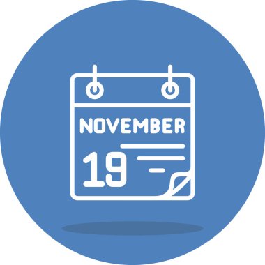 19 Kasım takvim simgesi, vektör illüstrasyonu           