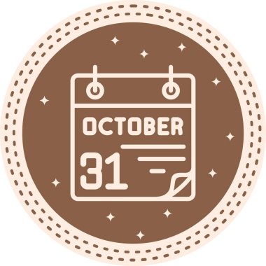31 Ekim takvim simgesi, vektör illüstrasyonu                