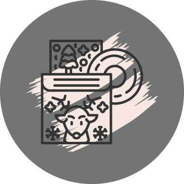 Müzik Albümü Web simgesi vektör çizimi