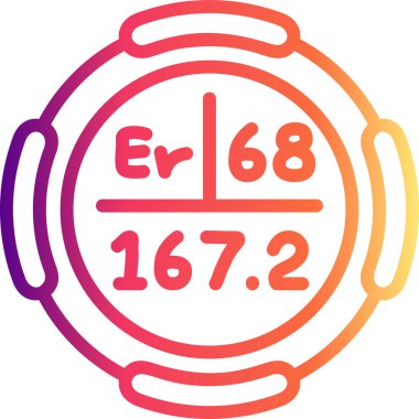 Erbiyum sembolü, periyodik tablonun kimyasal elementi, vektör simgesi