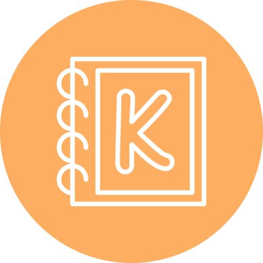 Büyük harf K Web simgesi vektör illüstrasyonu