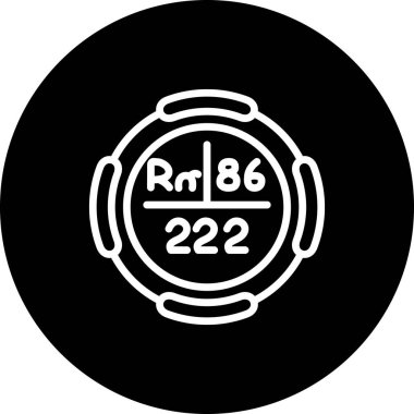 Radon Kimyasal Element Basit Simge, Vektör