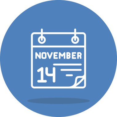 14 Kasım takvim simgesi, vektör illüstrasyonu           