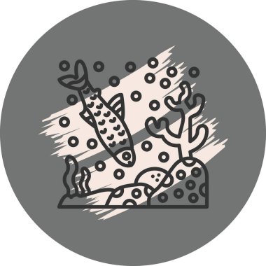 Siyah Neon Tetra web simgesi, vektör illüstrasyonu