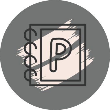 Büyük Harf P Web simgesi vektör illüstrasyonu