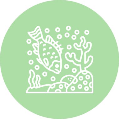 Bluegill ağ simgesi, vektör illüstrasyonu