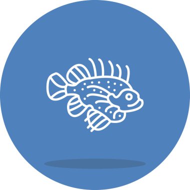 Aslan Balığı simgesi vektör çizimi