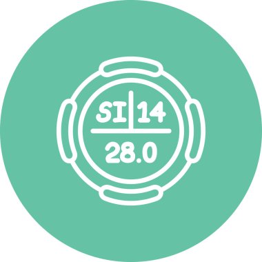 Silikon sembolü, periyodik tablonun kimyasal elementi, vektör simgesi