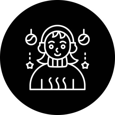 kız avatar simgesi, vektör illüstrasyonu basit tasarım