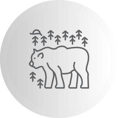 Ayı hayvan vahşi yaşam ikonu ana hatlarıyla