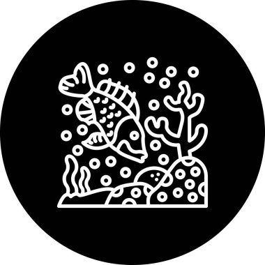 Kaya balığı web simgesi vektör illüstrasyonu