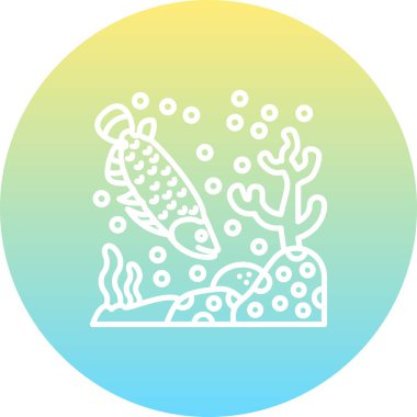 Asya Arowana web simgesi, vektör illüstrasyonu