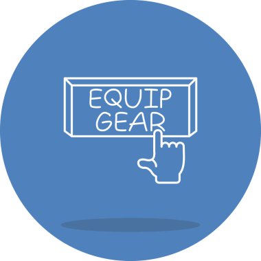 Equip Gear Web simgesi vektör illüstrasyonuName