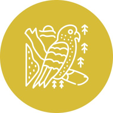 Kea kuş simgesi vektör çizimi tasarımı