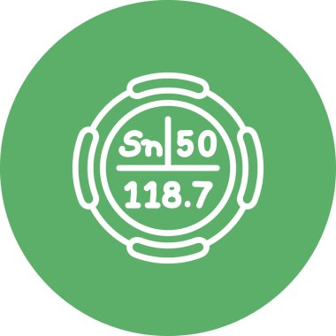 Teneke sembol, periyodik tablonun kimyasal elementi, vektör simgesi