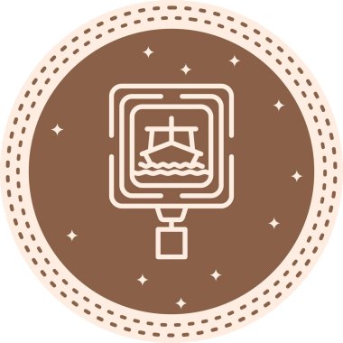 Ferry web simgesi vektör illüstrasyonu