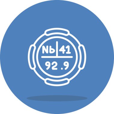 Niobium Kimyasal Element Basit Simge, Vektör