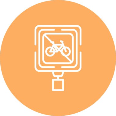 Bisiklet yok. Web simgesi basit illüstrasyon