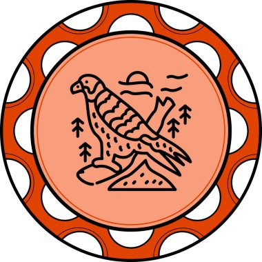 Peregrine Falcon simge vektör illüstrasyon tasarımı