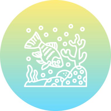 Beyaz üzerine izole edilmiş bir Japon balığının özet tabanlı simgesi