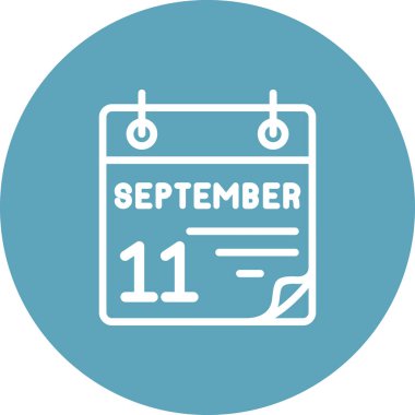 11 Eylül takvim simgesi, vektör illüstrasyonu          
