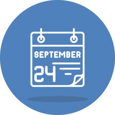 24 Eylül takvim simgesi, vektör illüstrasyonu          