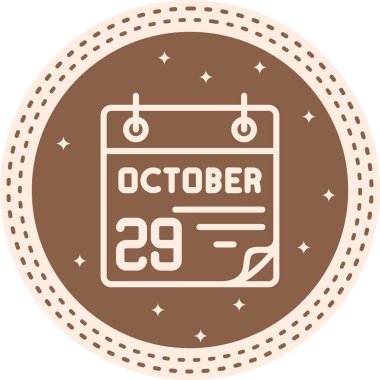 29 Ekim takvim simgesi, vektör illüstrasyonu                