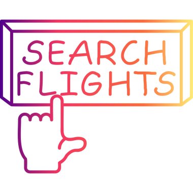 Arama Uçuşları web simgesi vektör çizimi