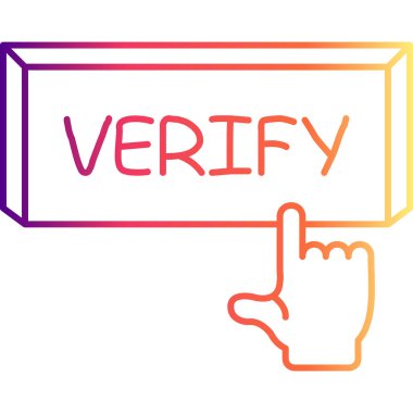 Basit bir satır resim simgesi, uygulamalar ya da web sayfaları için ideal olan parmak Onayla düğmesine tıklayan bir eli gösterir.