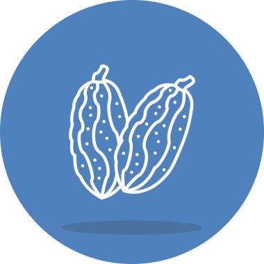 Bitter Melon Premium Minimum Düz Vektör İllüstrasyonu