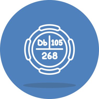 Dubnium sembolü, periyodik tablonun kimyasal elementi, vektör simgesi