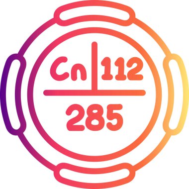 Kopernik sembolü, periyodik tablonun kimyasal elementi, vektör simgesi