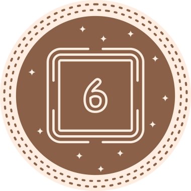 number six button. icon for app