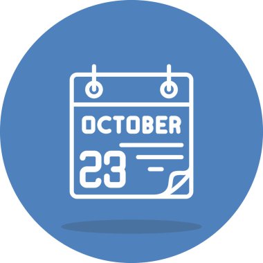 23 Ekim takvim simgesi, vektör illüstrasyonu                