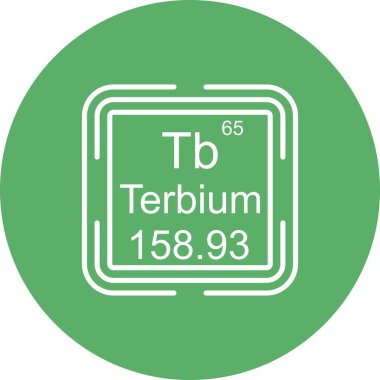 Terbiyum Kimyasal Element Basit Simge, Vektör